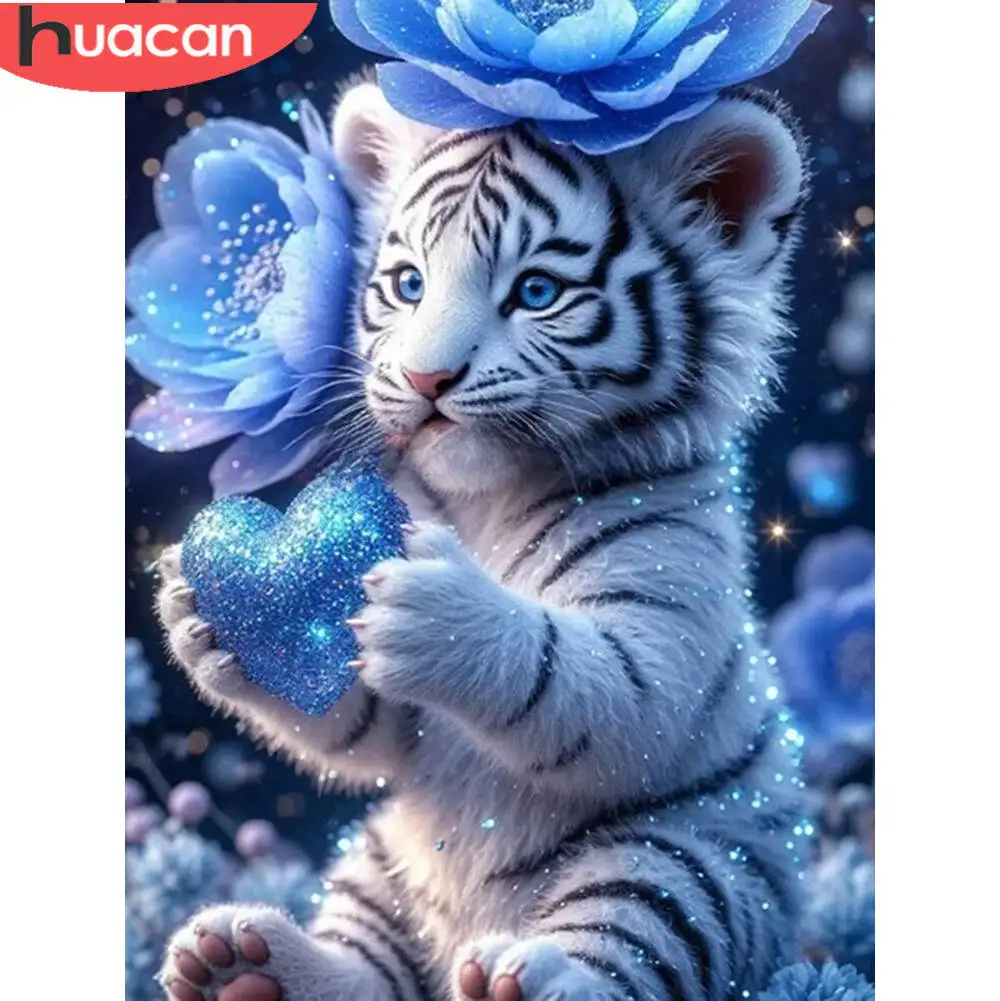 HUACAN 동물 DIY 다이아몬드 페인팅 개구리 식물, 풀 스퀘어 라운드 5D 다이아몬드 모자이크 추상 색상, 홈 데코