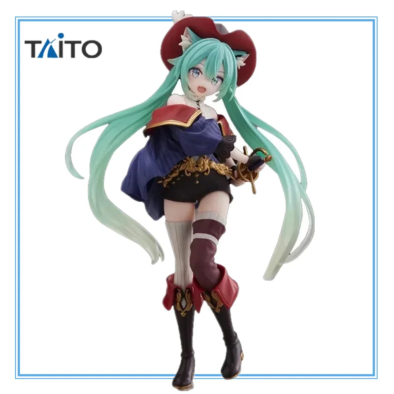 

Taito Подлинная Хатсуне Мику аниме фигурка кошки в сапогах Страна Чудес экшн-фигурка Коллекционная модель украшения игрушки для детей подарок