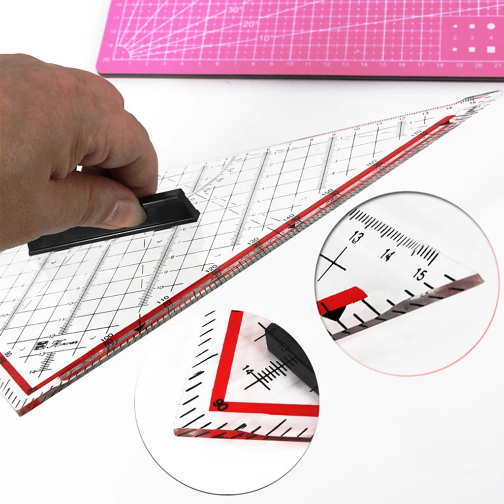 Architecture tools - Set of ruler, triangle and protractor on