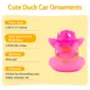Car Cowboy Rubber Ducks, Dashboard Decorations Pink Duck for Car Ornament Accessories with Hat Heart Glasses Chain, Pink 2