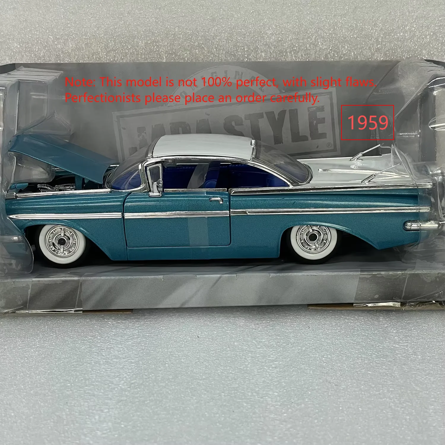 Static Die Casting 1:24 Scale Simulation Chevy Impala Alloy Coupe Collection Memorial Car Model