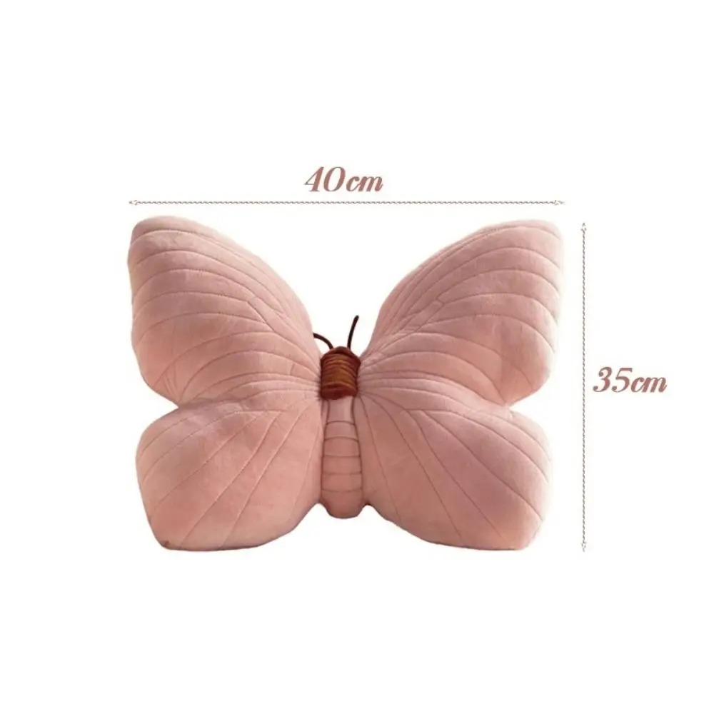 Plush Toys Butterfly Pillow Throwing Pad Short Plush Cushion Cute Girl Pink Toy for Bedroom Sofa Home Decoration Home Textile Cushion