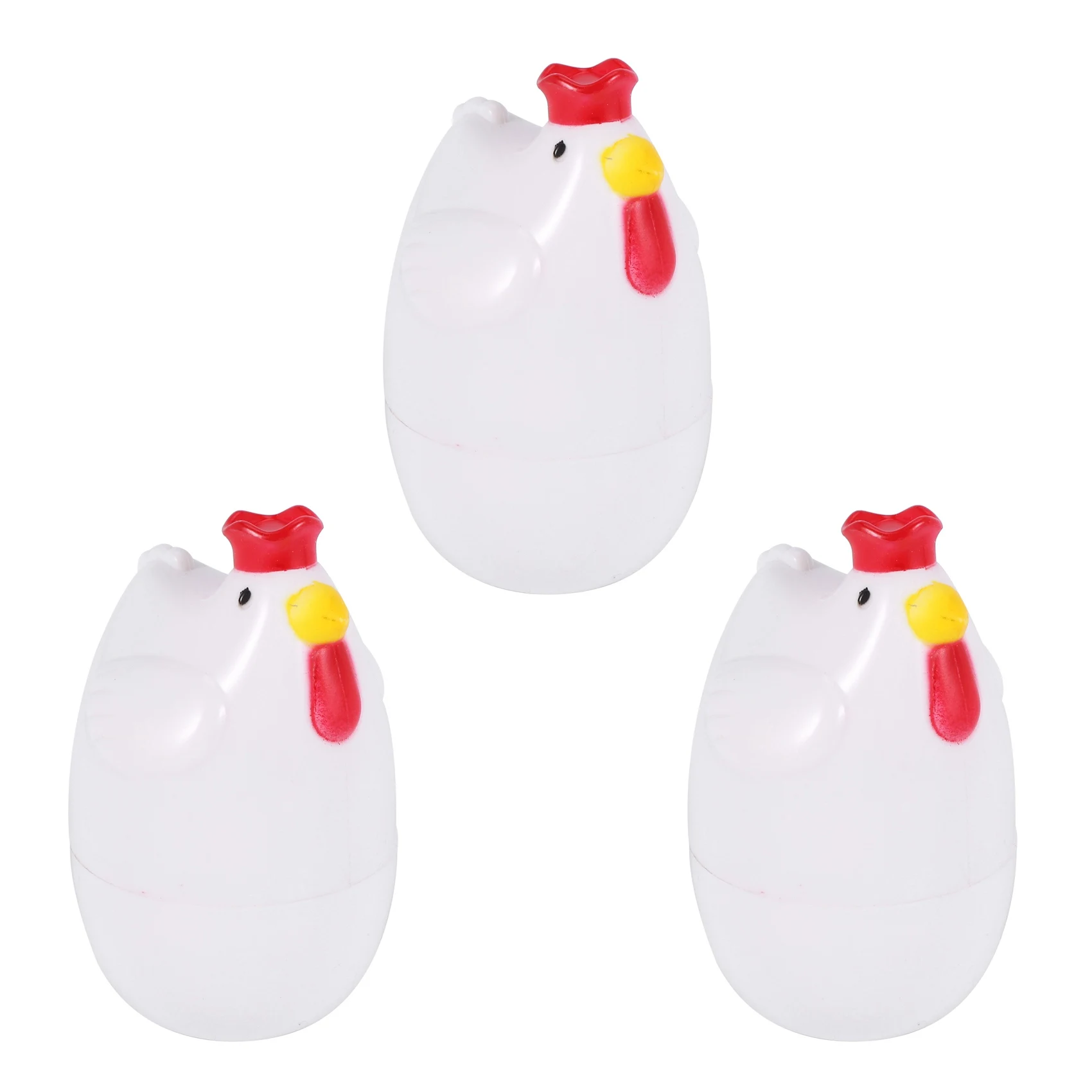 

3X Chick-Shaped 1 Boiled Egg Steamer Steamer Pestle Microwave Egg Cooker Cooking Tools Kitchen Gadgets Accessories Tools
