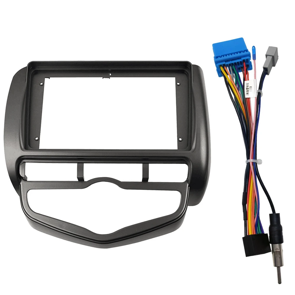 9 Inch 2 Din Android MP5 Fascia Car DVD Frame Audio Fitting Adaptor Dash Trim Kits panel For Honda Fit City Jazz 2002-2008 stere