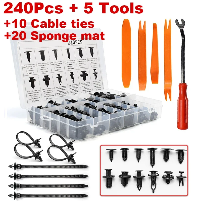 Universal Car Bumper Clip & Rivet Removal Tool Kit For Auto Repair