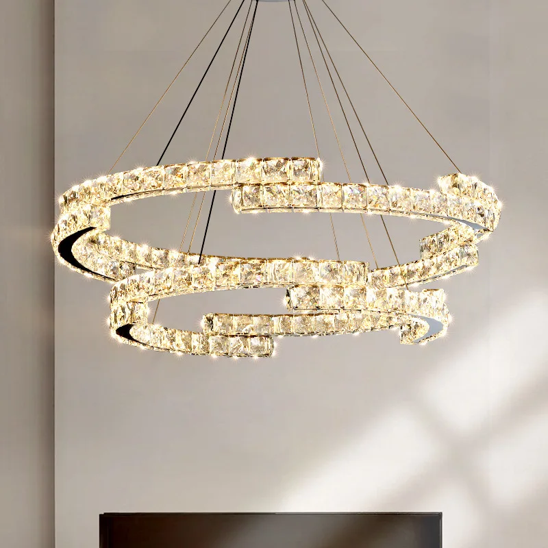 

2022 Modern K9 Crystal Led Chandelier Lights Home Lighting Chrome Lustre Chandeliers Ceiling Pendant Fixtures For Living Room