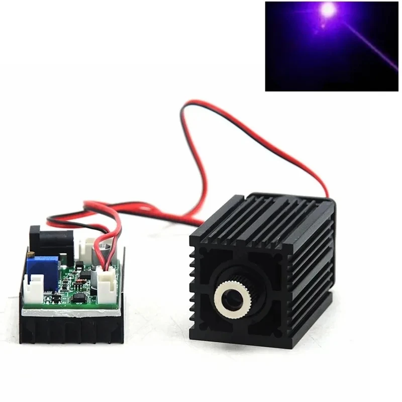 focusable 100mw 405nm blue violet laser diode module 12v adapter w lens brackets Focusable 405nm 50/100/150/200/350/400mW Violet Blue Dot Laser Diode Module 12V Driver TTL