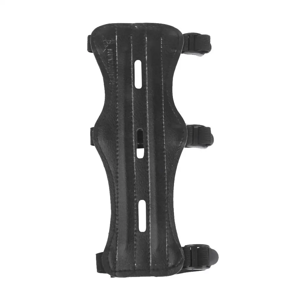 Leather Arm Guard 3 Adjustable Straps Hunting Armband