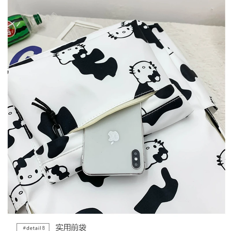 Hello Kitty New Backpack Female Cartoon Cute Large Capacity School Bag Japanese Middle School and High School Backpack