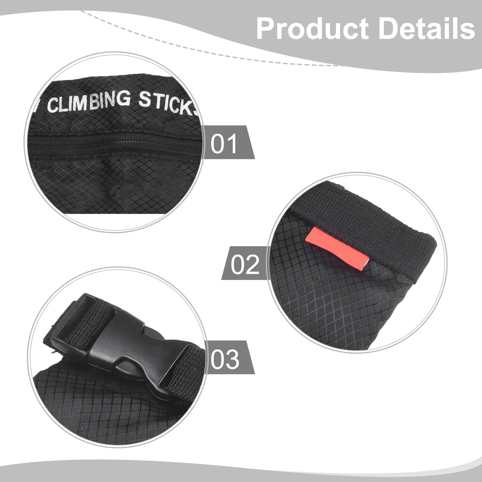 Hiking Stick Carry Bag Waterproof Trekking Pole Storage Pouch Walking Pole Bag External Hiking Storage
