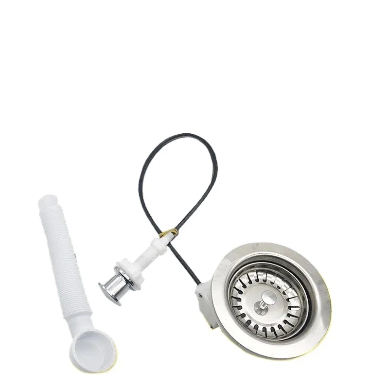 ~Mop pool platform controlled sewer household stainless steel sink platform controlled sewer press switch fittings