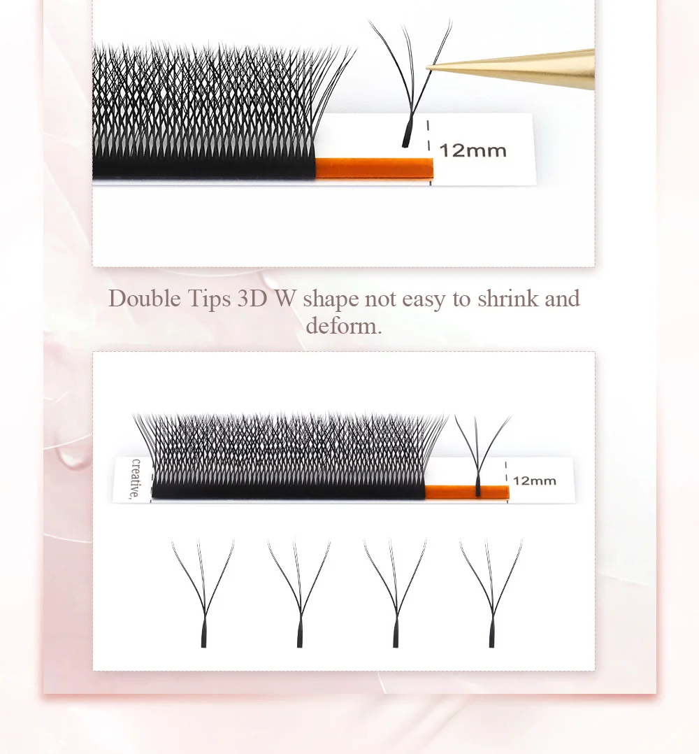NAGARAKU 3D WW Automatische Blüte Doppelspitzen 3DW Form Vorgefertigte Fächer Wimpernverlängerungen Einzelne Wimpern Volldicht – Detail 9