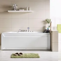 Whirlpool Bathtub Massage Rectangular Water Jet Niche Soaking SPA Double Ended 72 X 48 Inch Independent Bathtub Bathroom Fixture 2