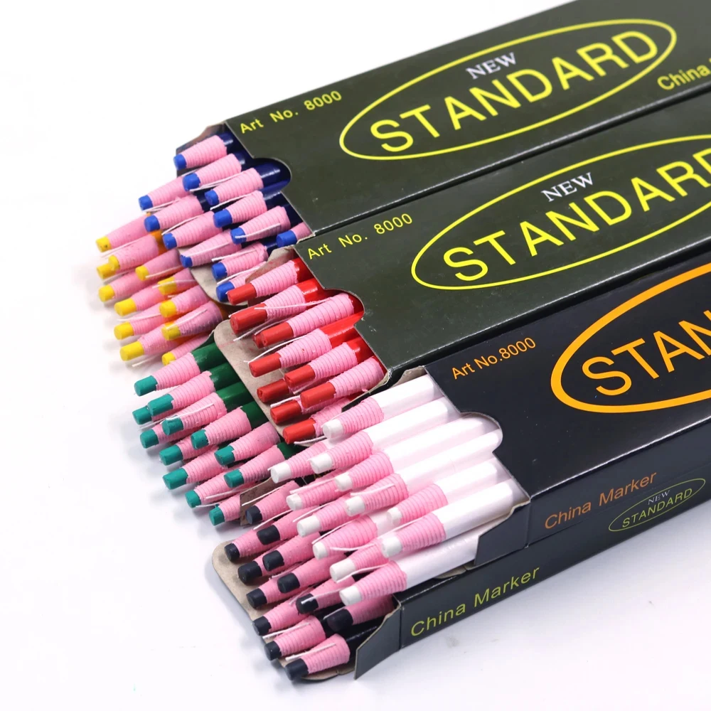 Crayons à craie colorés pour couture, 12 pièces, stylo marqueur pour tissu à craie sans coupure pour Patchwork, outil de vêtements de bricolage, accessoire de vêtement 1