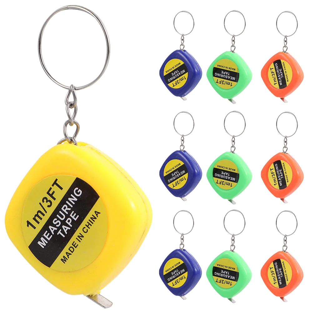

10Pcs Retractable Tape Measure Professional Measuring Tape Pocket Tape Keychain Pendant
