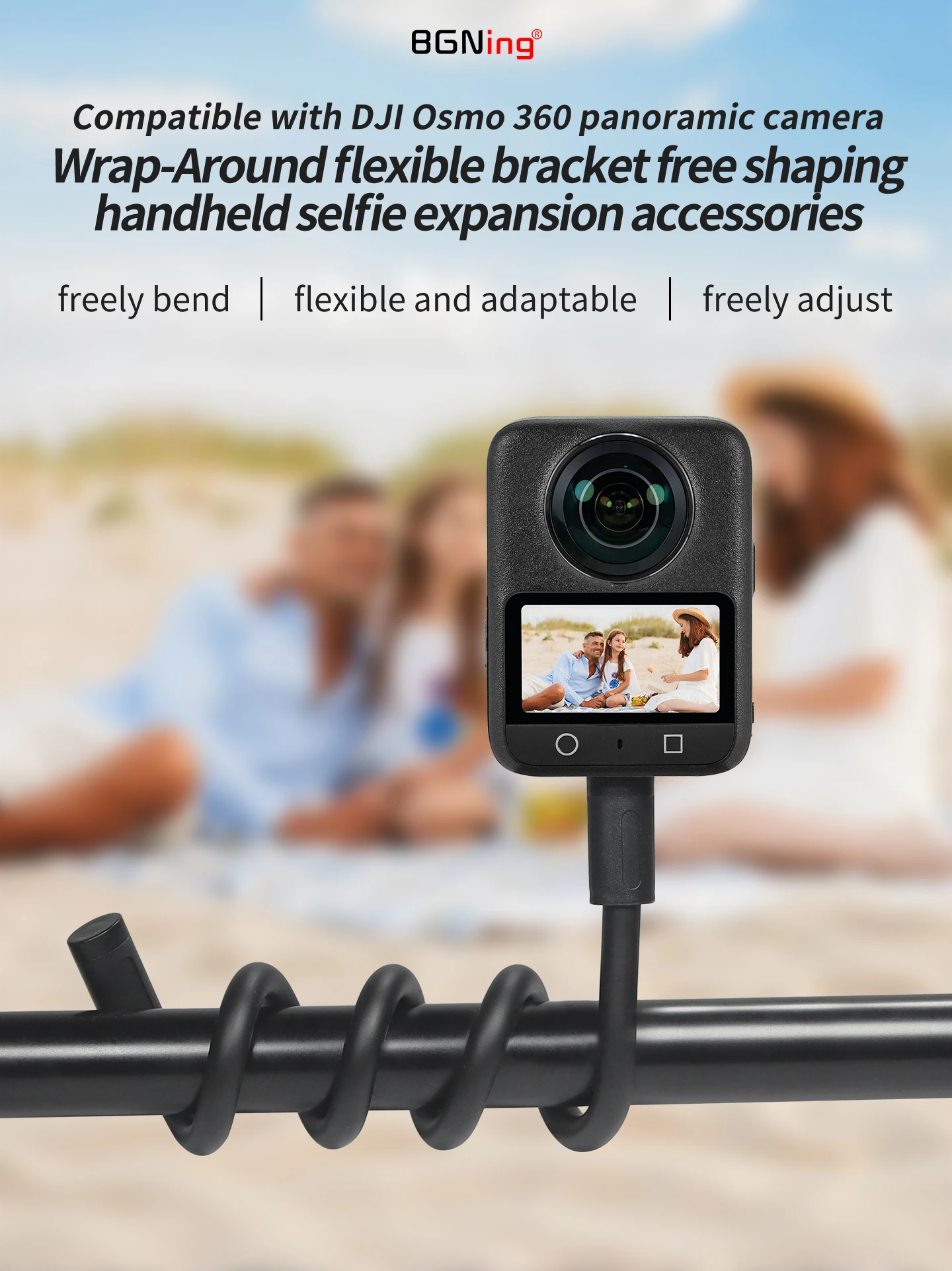 Flexible Camera Holder Tripod Mount for GoPro DJI Insta360 Action Camera Phone M