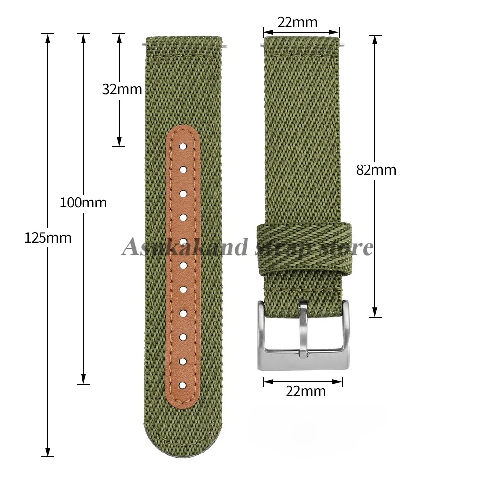 Durable Quick-Release Nylon Watch Strap - Canvas Bracelet, Various Sizes