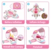 Swimbobo Pink Outdoor Summer Water Gun Play Plane Inflatable Kids Seat Float Baby Swim Ring for Children With Canopy 6