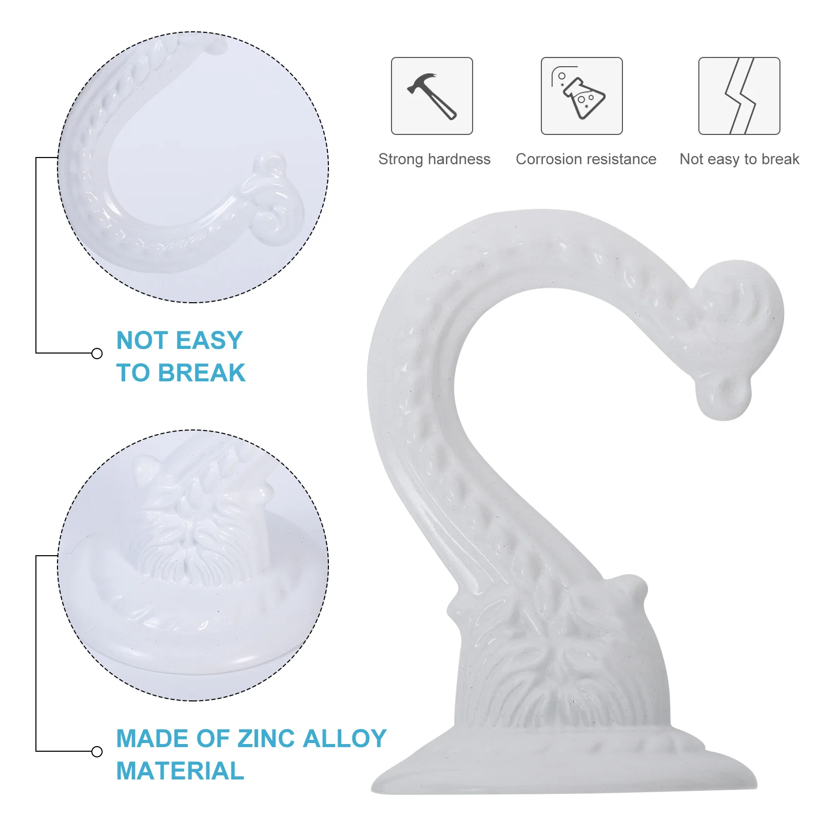 

4 Sets Coat Hanger Orchid Hook Hangers for Plants Outdoor Ceiling Hanging Hooks Zinc Alloy Heavy Duty