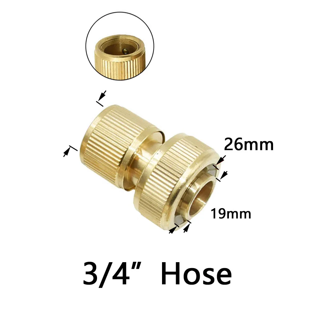 Irrigation Garden Hose Connector Brass 1/2" 3/4" 5/8" 1" Water Tube Stop Fitting Water Gun Nipple Watering Tap Pipe Coupler 6