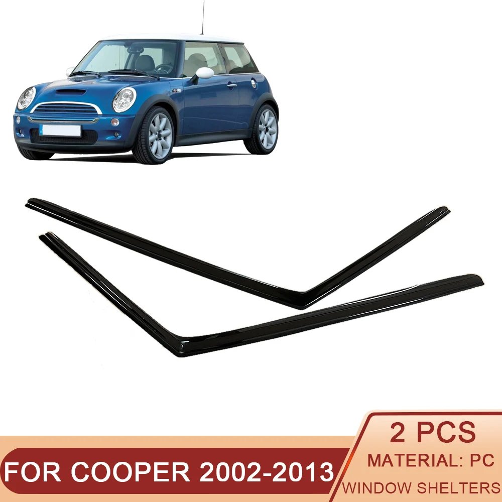 

For Mini Cooper 2002-2013 Mini Hatch Auto Black Tinted Car Side Window Visor Guard Vent Awnings Shelters Rain Door Ventvisor