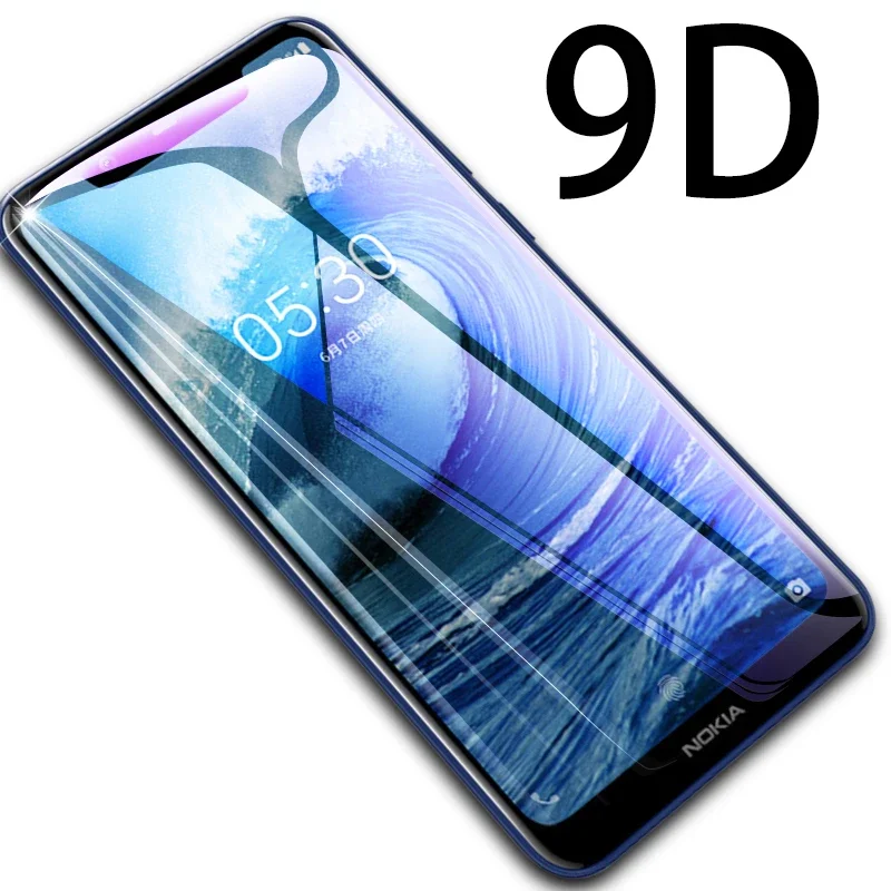 

9D protective glass for Nokia 2 5 6 7 screen protector for Nokia 2.1 3.1 5.1 6.1 7.1 Plus 8.1 X5 X6 X7 full tempered glass