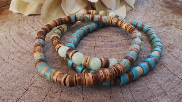 Mens Bracelet Beaded Bracelet Surfer Style