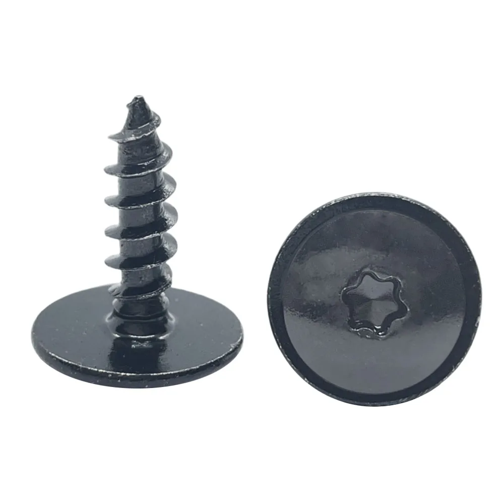 Auto Universal Self-tapping Screws Plum Blossom with Pad U-shaped Clips 10-40pcs for Car Bumper Mudguard Fender Base Fixed