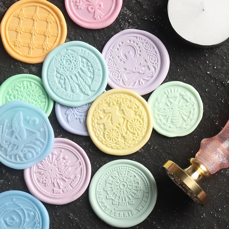 Mix Color Wax Beads 100pcs/Bag Macaron Color Octagon Seal Stamps Vintage Wax Seal for Envelope Wedding Invitations DIY Supplies
