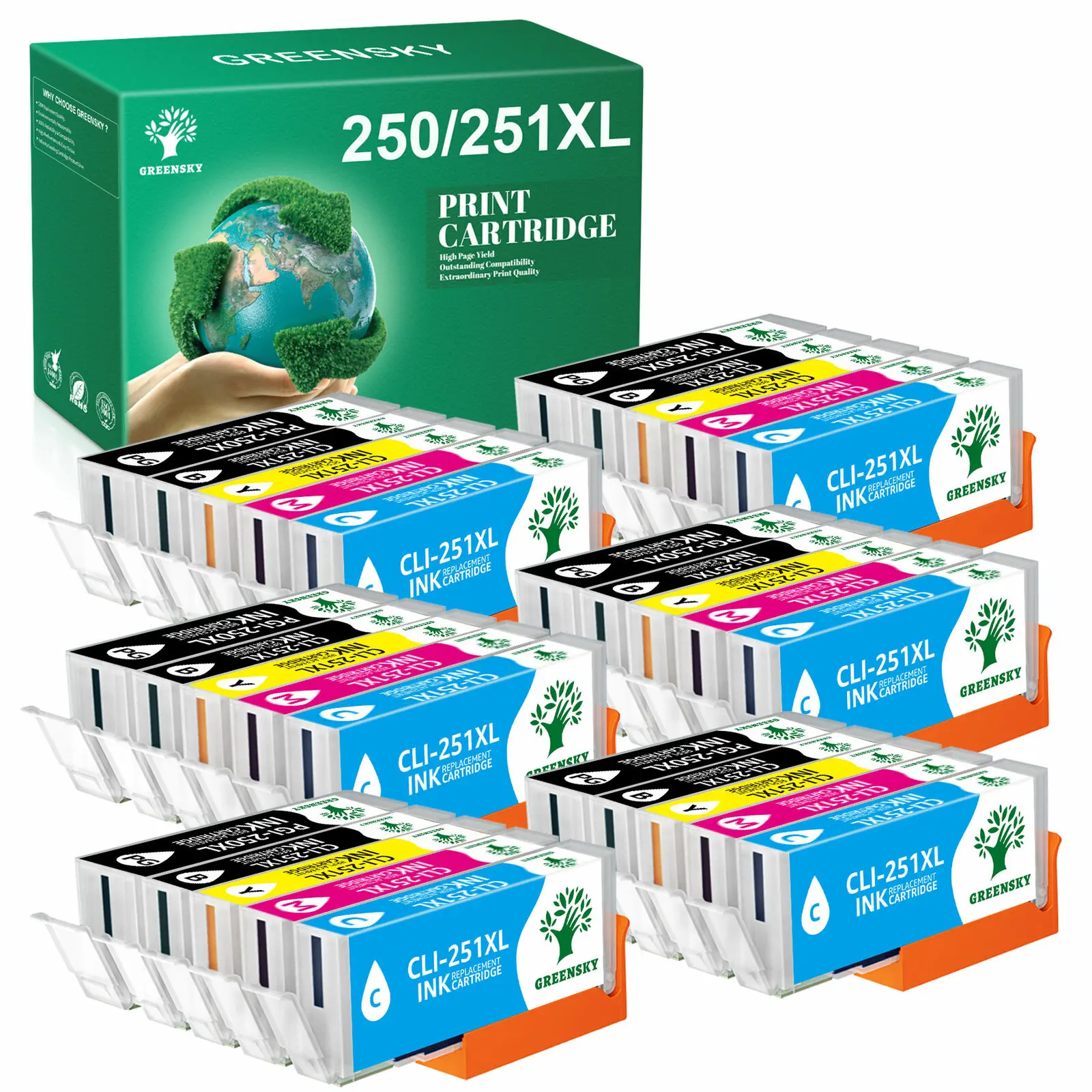 30pk PGI-250XL CLI-251X Ink +CHIP Cartridge For Canon Pixma MG6620 MG5620 MX922
