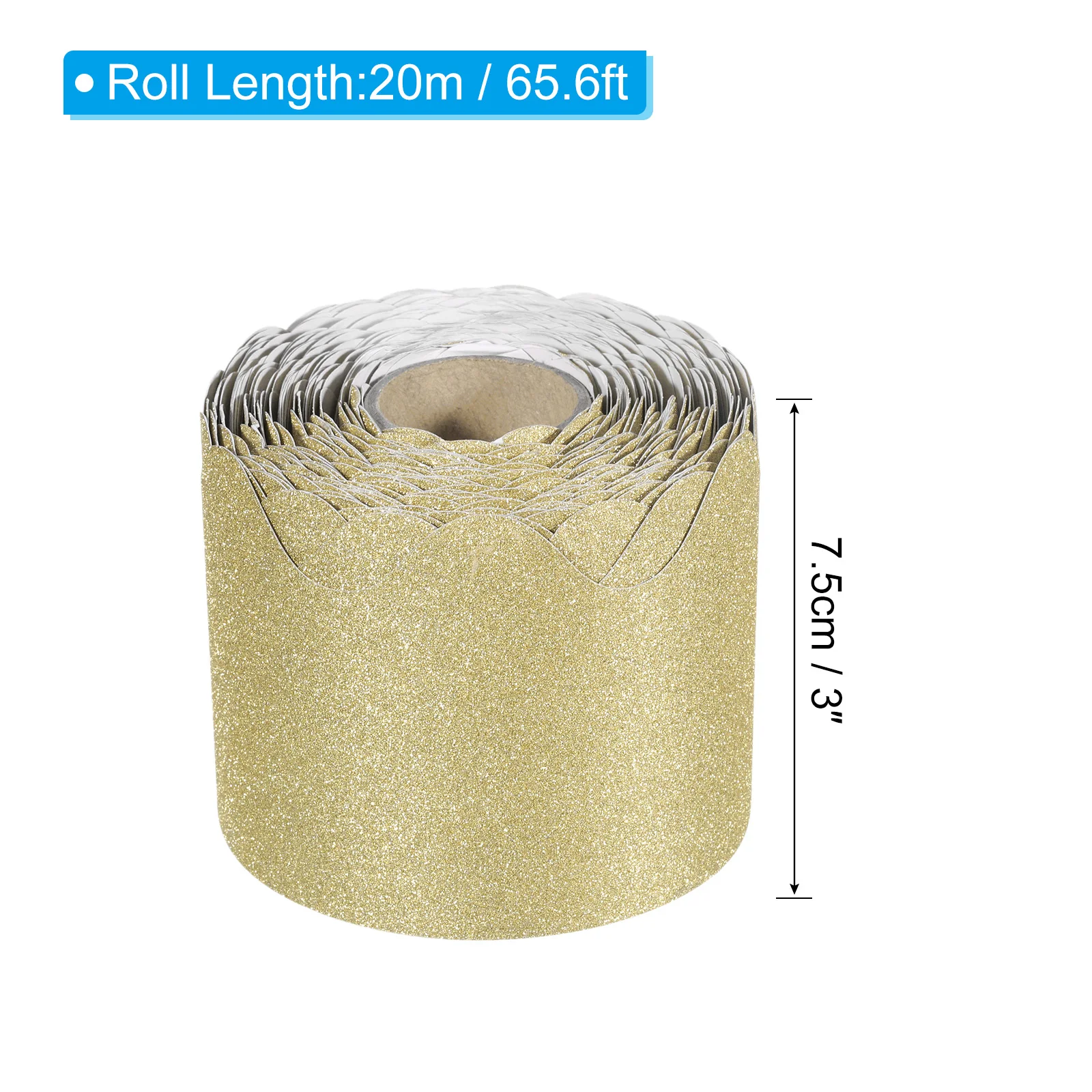 1 Roll 3" x 65.6ft Bulletin Board Border Scalloped Trim Strips Classroom Cork Poster Wall Decor Locker Chalkboard Paper Border