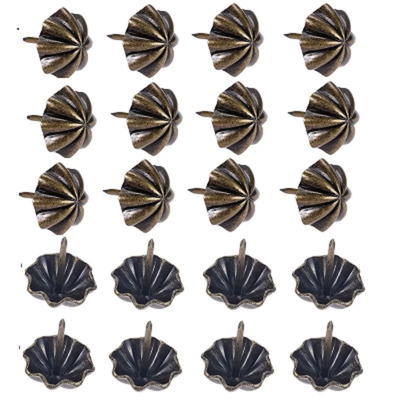 20Pc 20*23mm Antique Brass Bronze Upholstery Nail Jewelry Gift Wine Case Box Sofa Decorative Tack Stud Pushpin Doornail Hardware