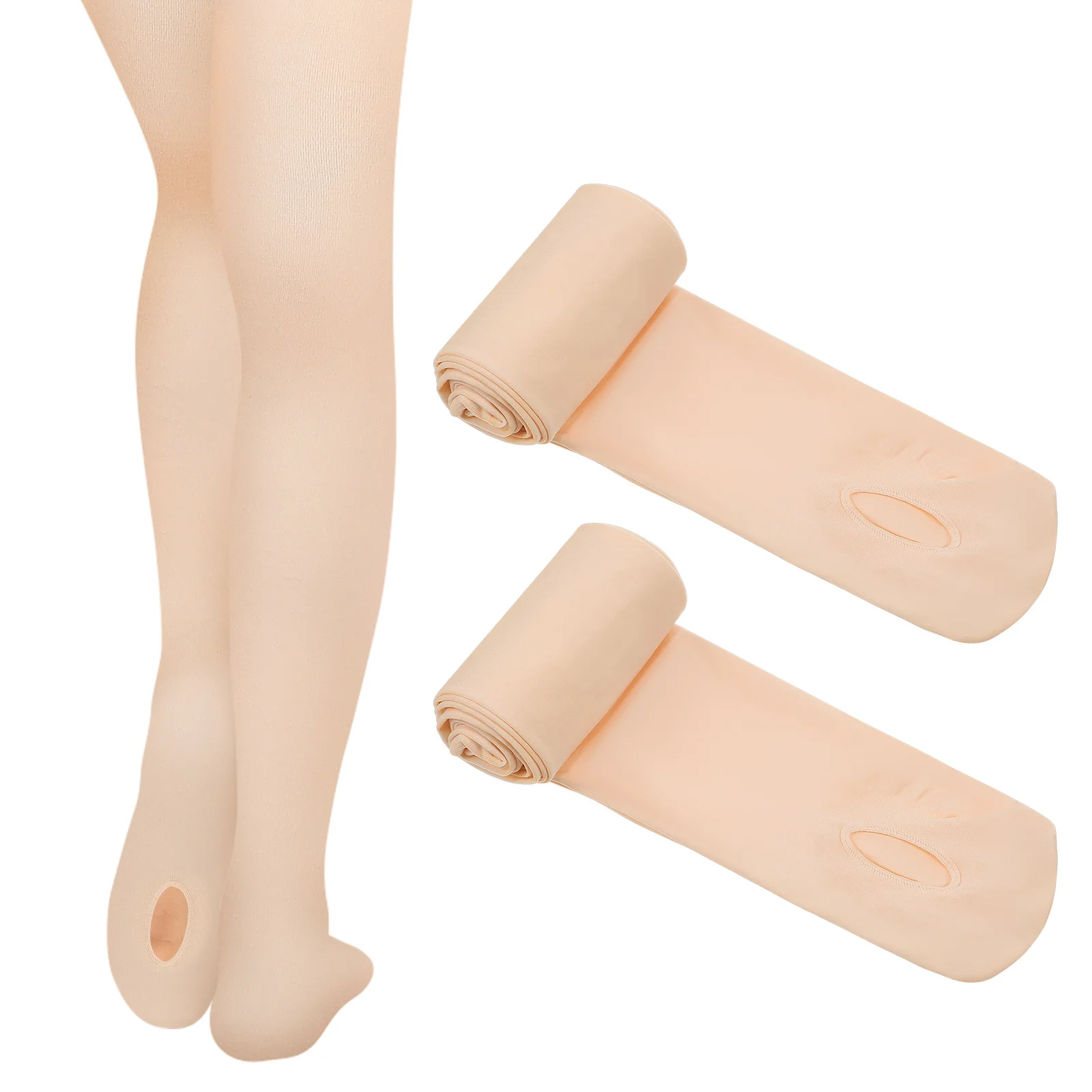 

2 Pairs Tights Velvet 90d Thin Professional Digging Dance Socks Ballet Footed Dual Purpose Leggings Gymnastics Adult Miss