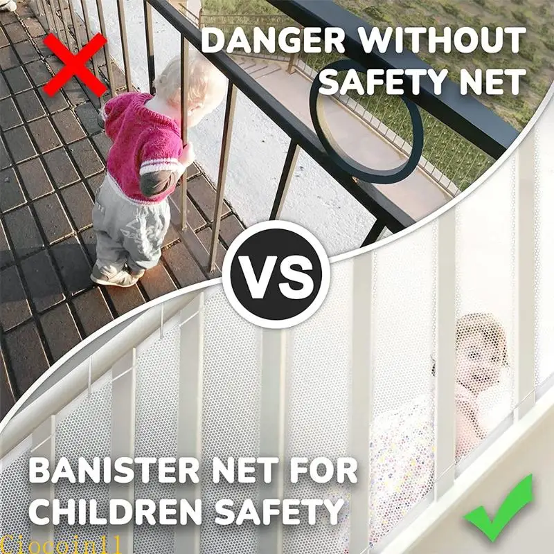 Banister Guard White Mesh Baby Safety Stairs Thicken Rail Net Child Proofing Balcony Staiway Railing Protective Net