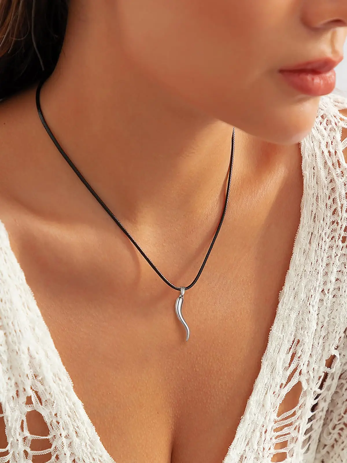 Schwarz/Braun geflochtene Leder Halskette Schnur Wachs Seil Kette mit Edelstahl Verschluss für DIY Männer Frauen Anhänger Schmuck machen – Detail 5