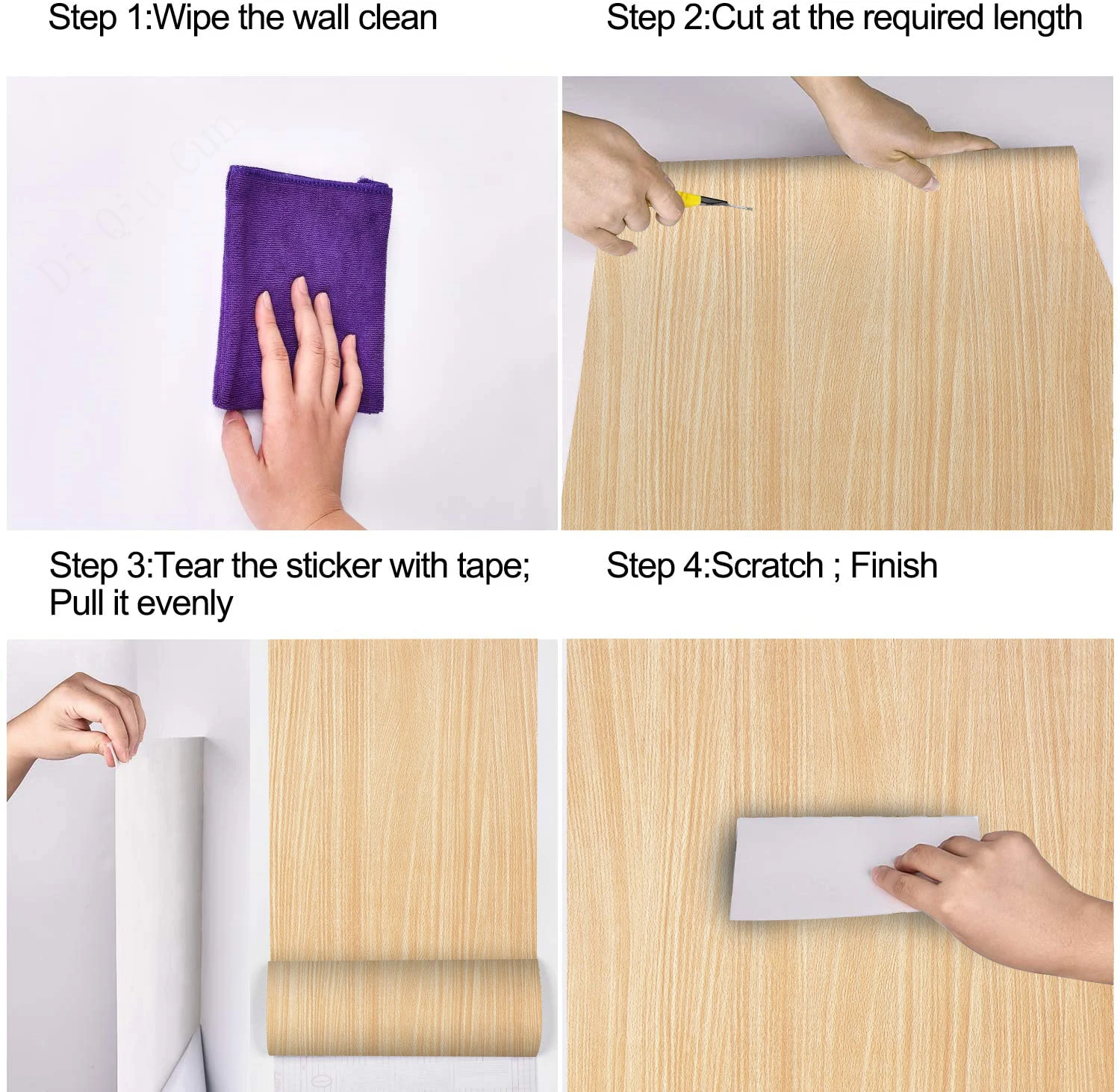 Filmes Branco DIY Decorativo Cozinha Gabinete Impermeável Wall Sticker