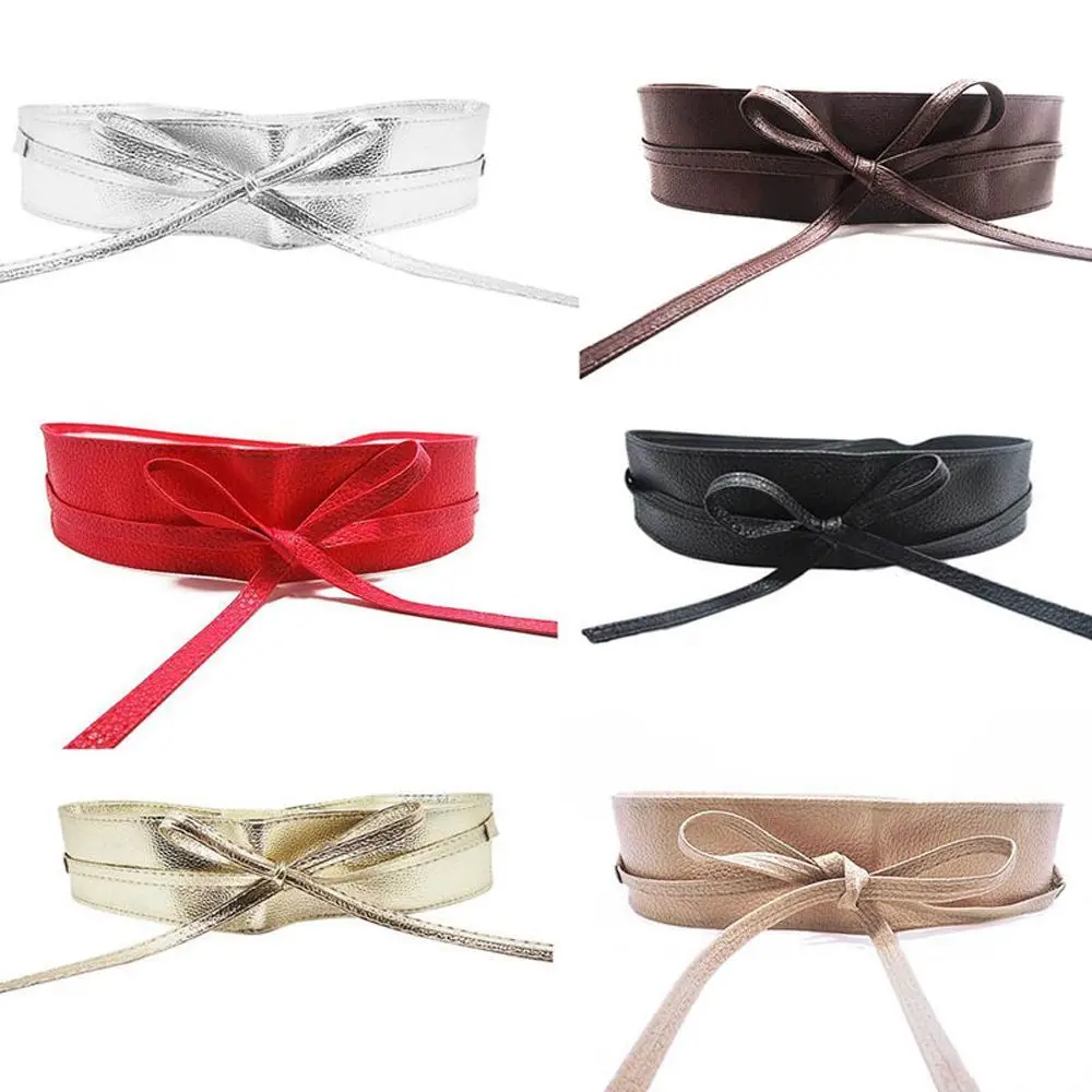 

Cummerbunds Soft Leather Dress Accessories Ladies Girls Belt Dress Belt Elegant Bow Belt Wide Self Tie Wrap Around Waist Band