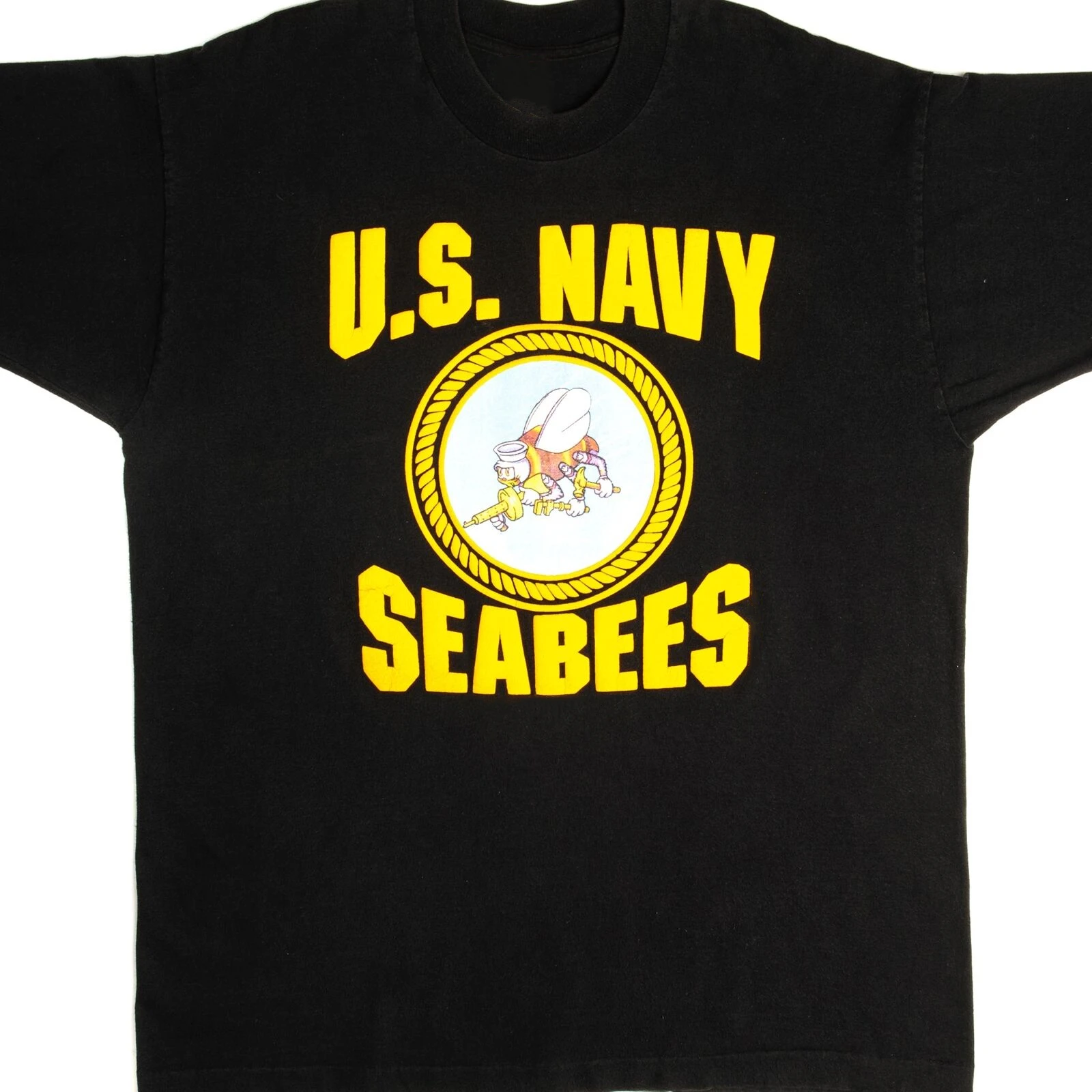 

Vintage Naval Seabees ( Naval Construction Battalions) Tee Shirt Men's 100% Cotton Casual T-shirts Loose Top Size S-3XL