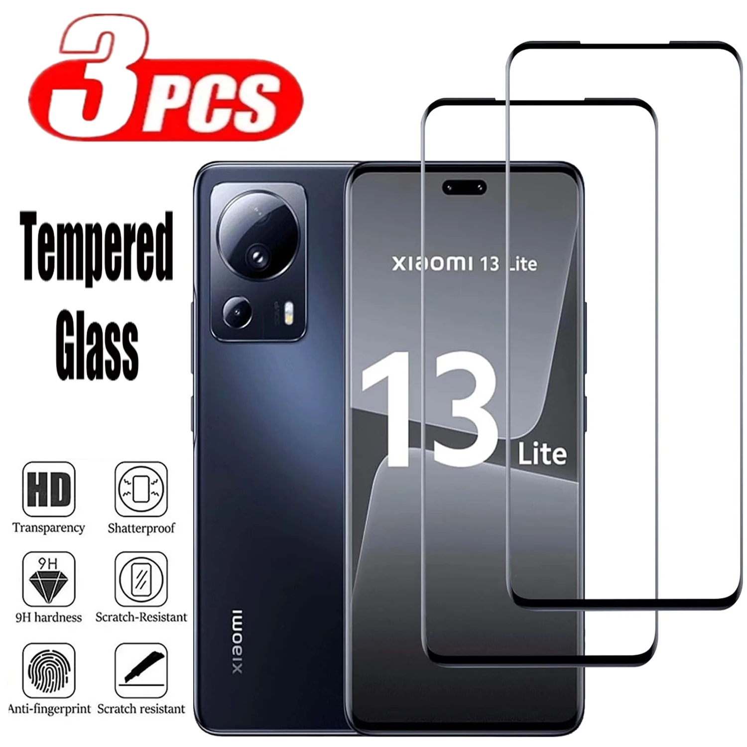 

3Pcs Tempered Glass For Xiaomi 13 Lite 13 Pro Ultra 3D Curved Screen Protector Glass Film
