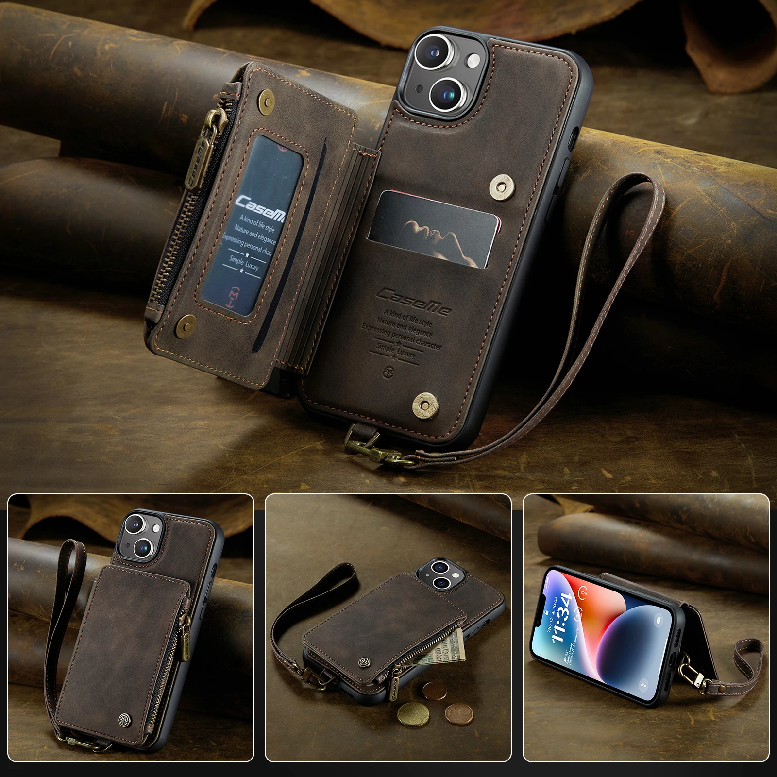 Luxury Wallet Phone Case For Iphone XS XR 8 14 Plus Shell Leather Cover For Iphone 11