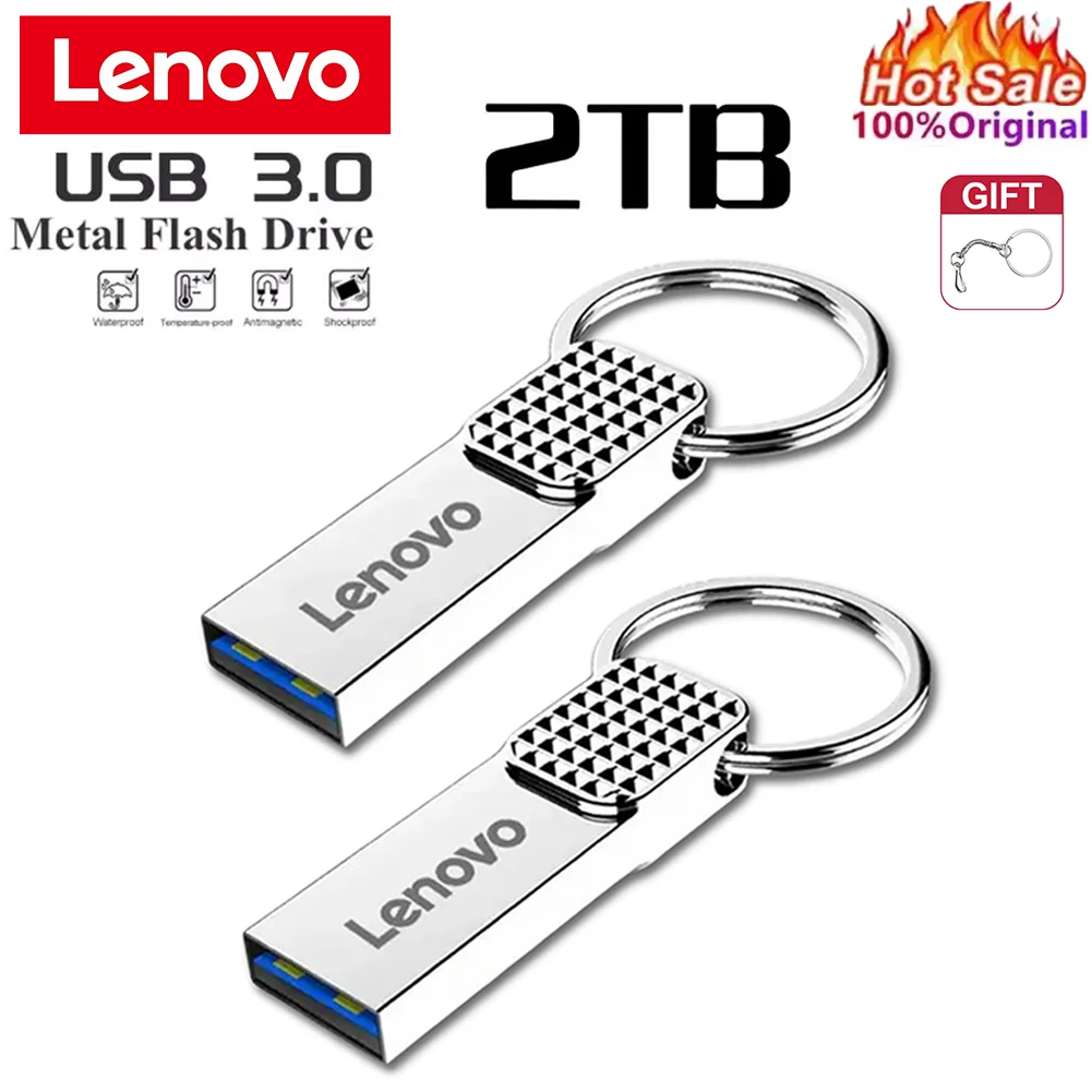 thumbnail image 1 of Unidad flash USB 3.0 original Lenovo de 2 TB, unidad de memoria de metal de 1 TB y 512 GB, unidad flash de alta velocidad, unidad de almacenamiento en U para PC, 1 of 5