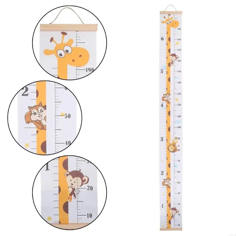 P0UA Wall Hangings Baby Growth Chart Baby Height Measuring Ruler Removable