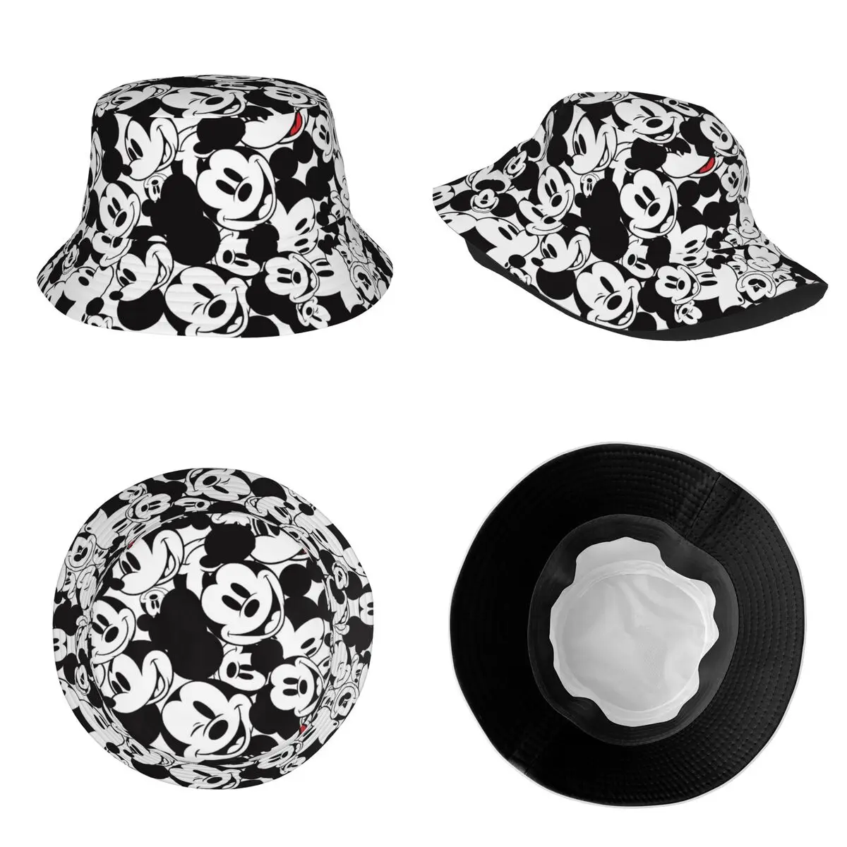 Women Harajuku Mickey Friends Bucket Hat Accessories Bob Hat For Picnic Headwear Lightweight 5