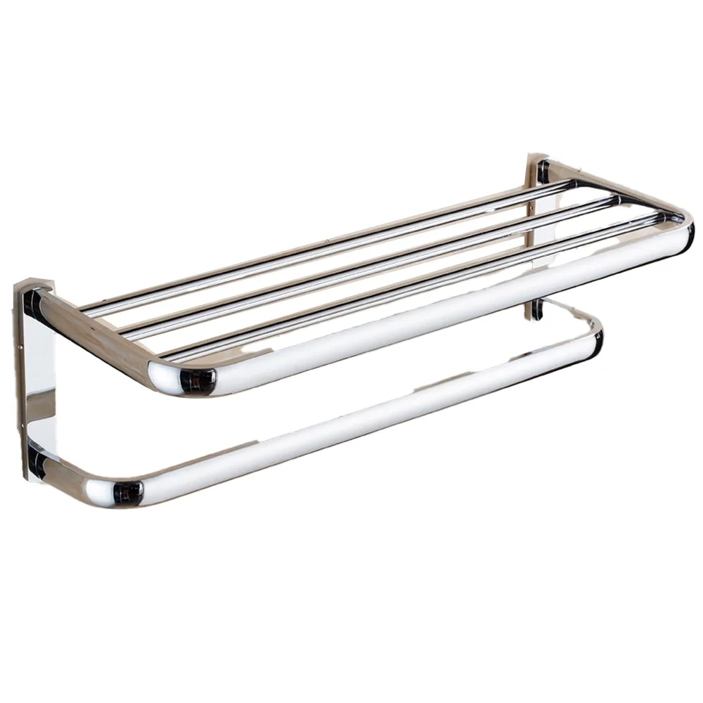Wall Mounted Polished Chrome Brass Bathroom Large Towel Bar Towel Rail Holder Shelf Bathroom Accessory mba831