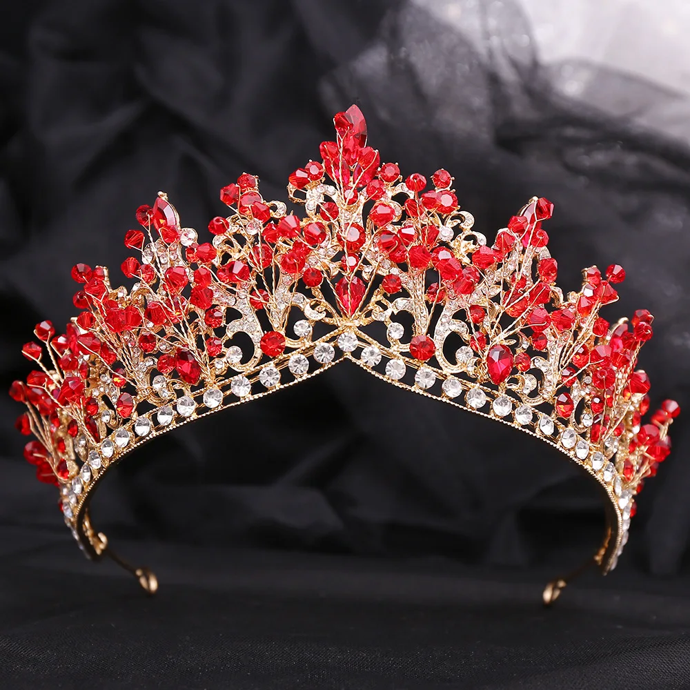 DIEZI Handmade Korean Green Crystal Beads Tiara Crown For  display picture 2