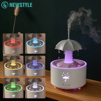 UFO Umbrella Essential Oils Diffuser Large Capacity Humidifier Christmas Jellyfish Aroma Diffuser Raindrop Sleeping Night Lights 1