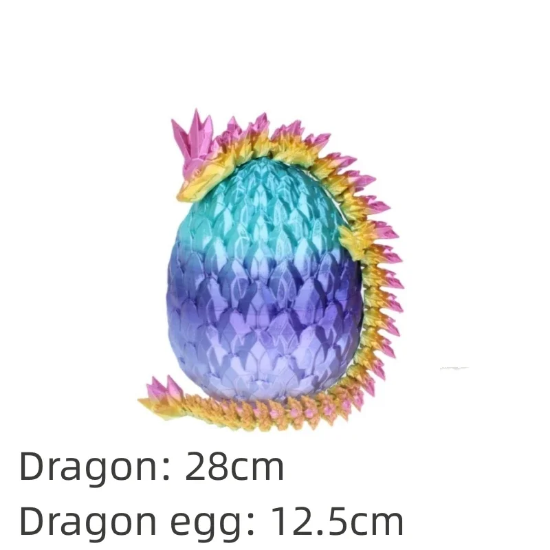 3D Printed 12inch Crystal Dragon with Egg Dinosaur NeaYear Fidget Toy Gifts for Adults Easter Basket Stuffers fidget toys dragon statue