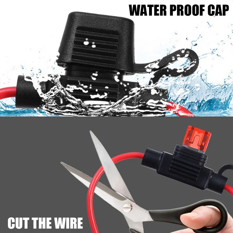 5/10pcs Car Mini Blade Fuse Holder Splash-proof Box 12V 30A Fuses Blade Wire Cutoff Switch Socket Automotive Fuse Socket fuse holder
