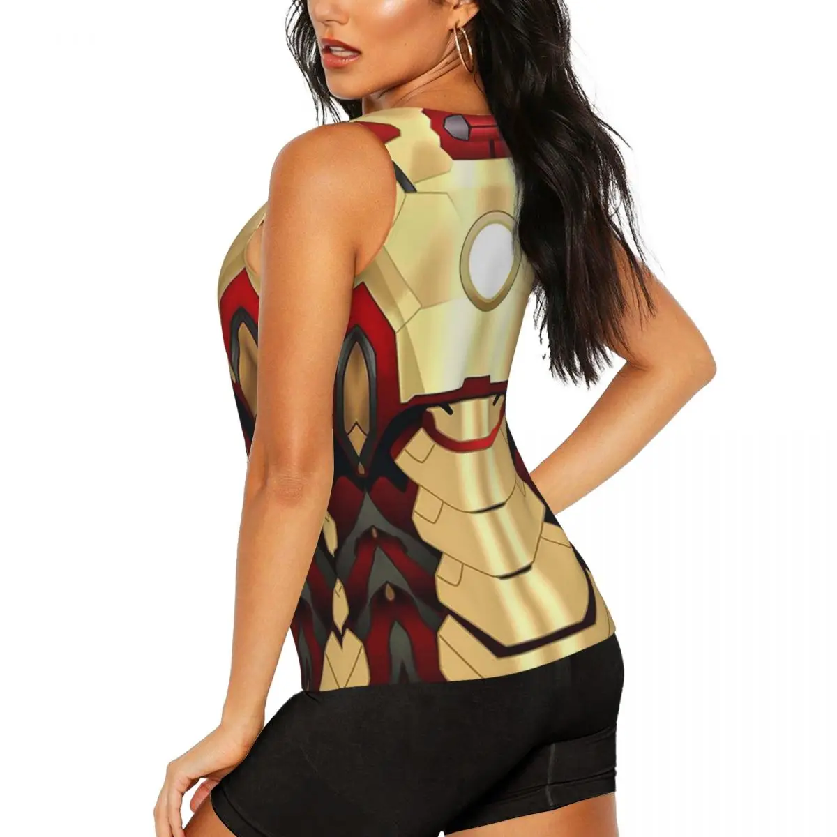 Iron Man Invincible Workout Tank Tops Women Quick Dry Sleeveless Yoga Shirt