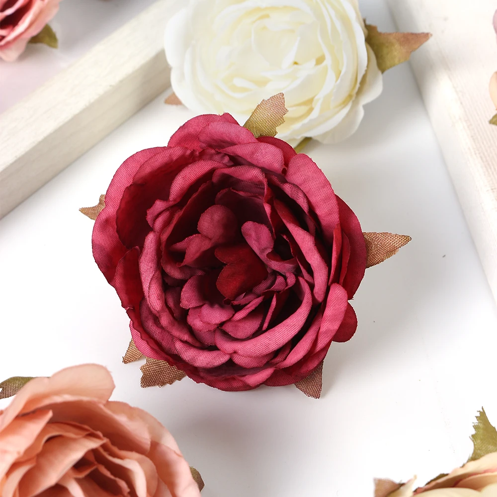 5/10pcs Pfingstrose künstliche Blumen Köpfe 5cm gefälschte Blumen für Wohnkultur Ehe Hochzeit Dekorationen DIY Handwerk Kranz Zubehör – Detail 10